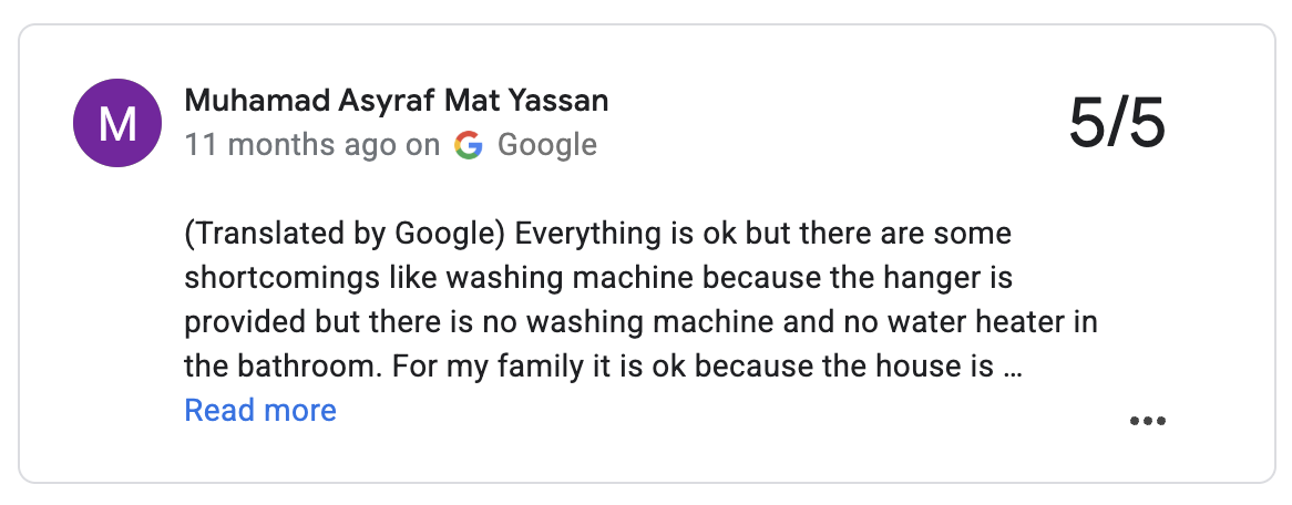 Screenshot review My Laman Sari Homestay 3